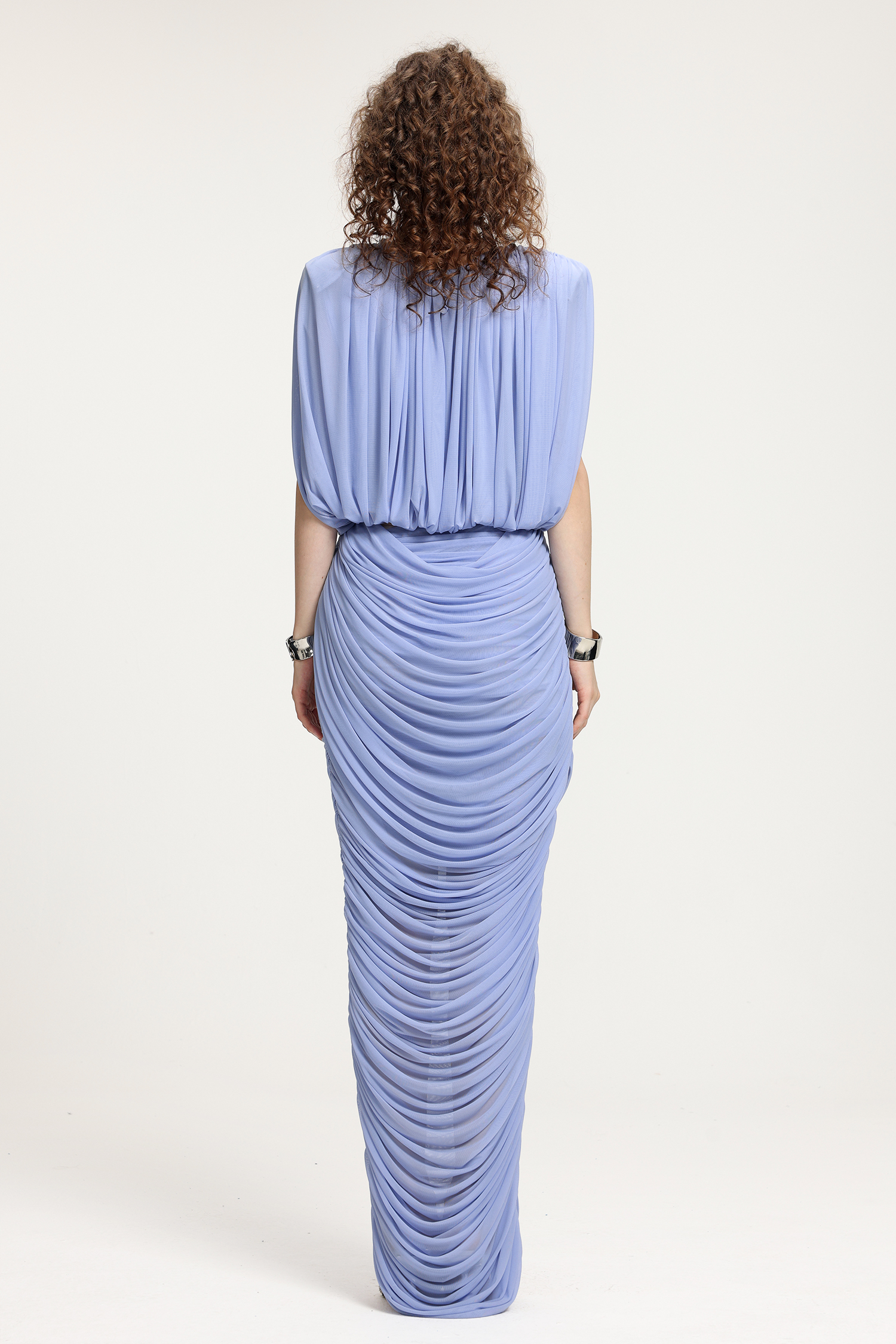 Ruched Cut-Out Top & High Waist Midi Skirt Set