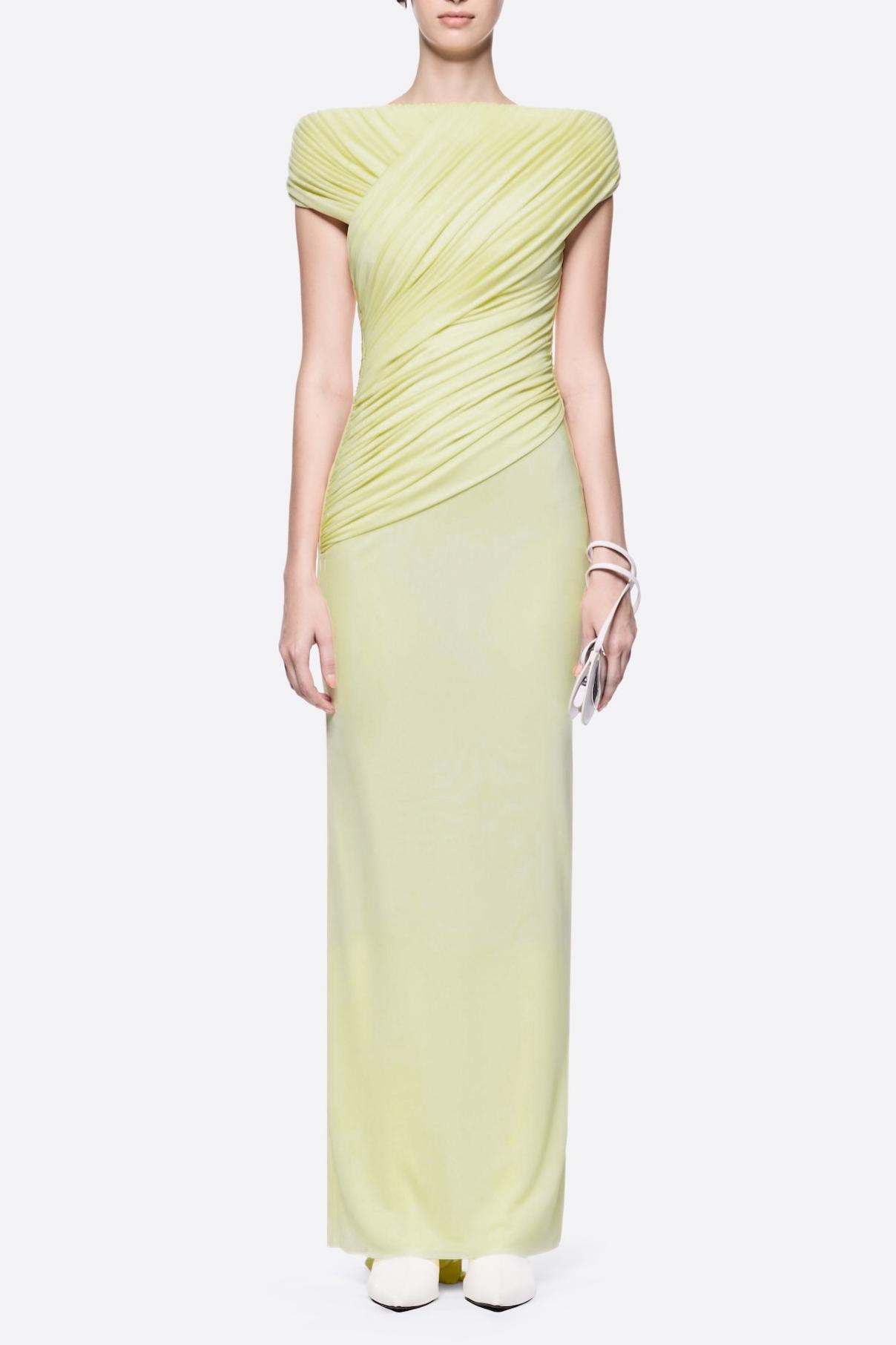 Off Shoulder Ruched Maxi Dress