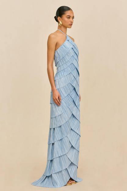 Sleeveless Backless Halter Neck Maxi Dress