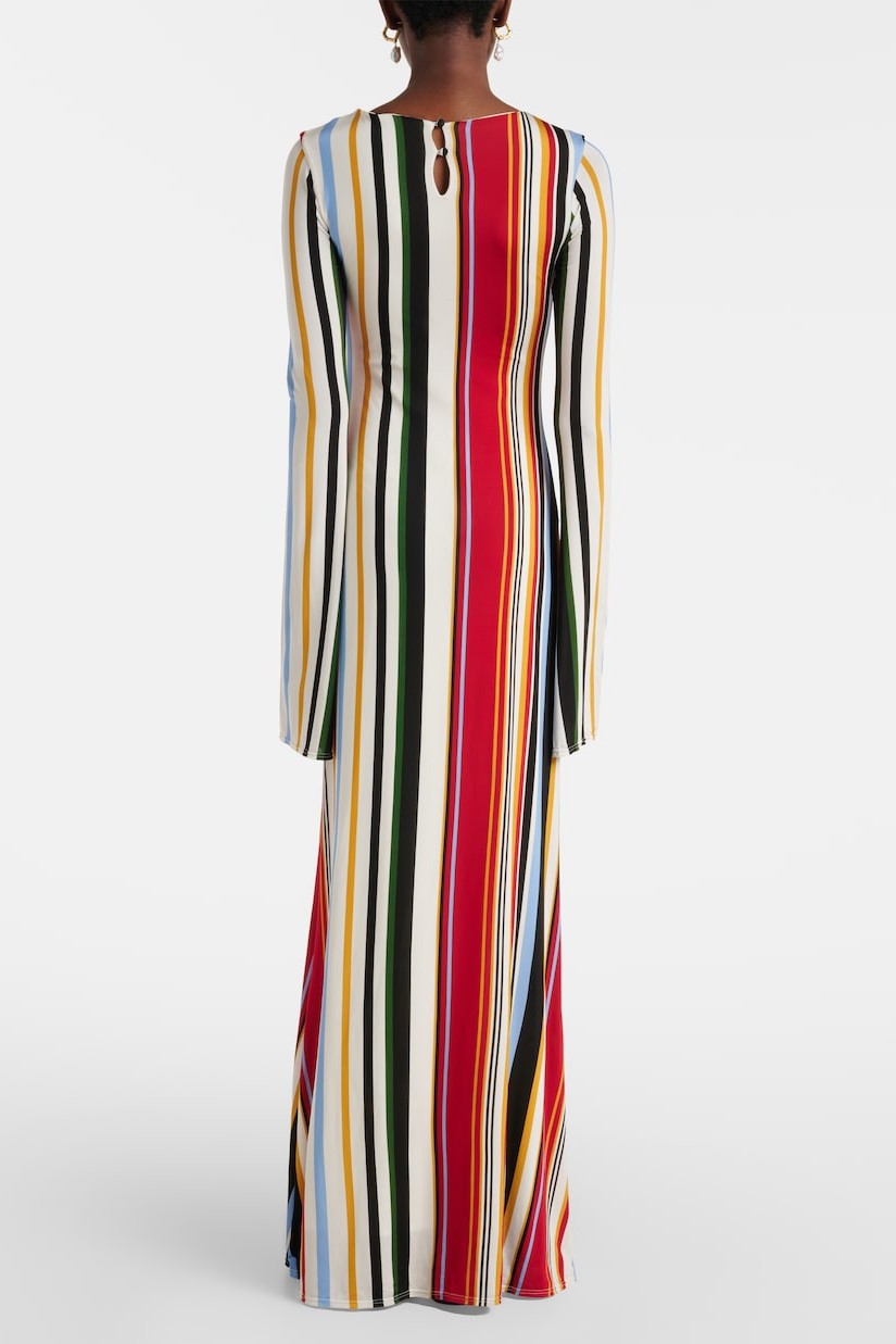 Jersey Stripe Long Sleeve Maxi Dress