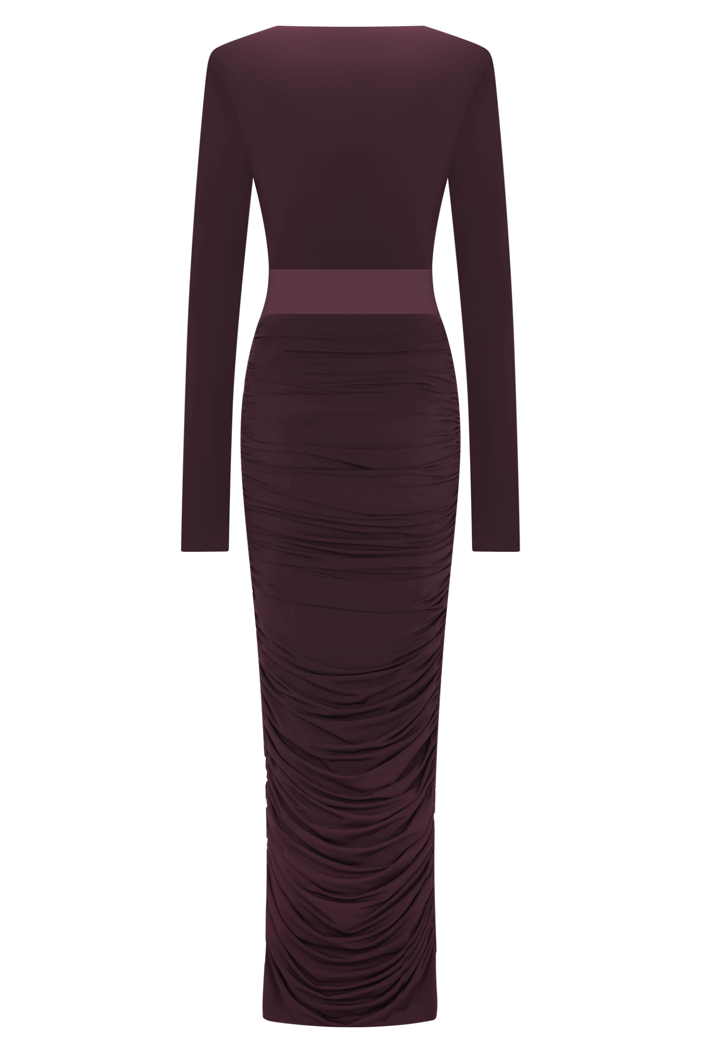Jersey Gathering Long Sleeve Maxi Dress