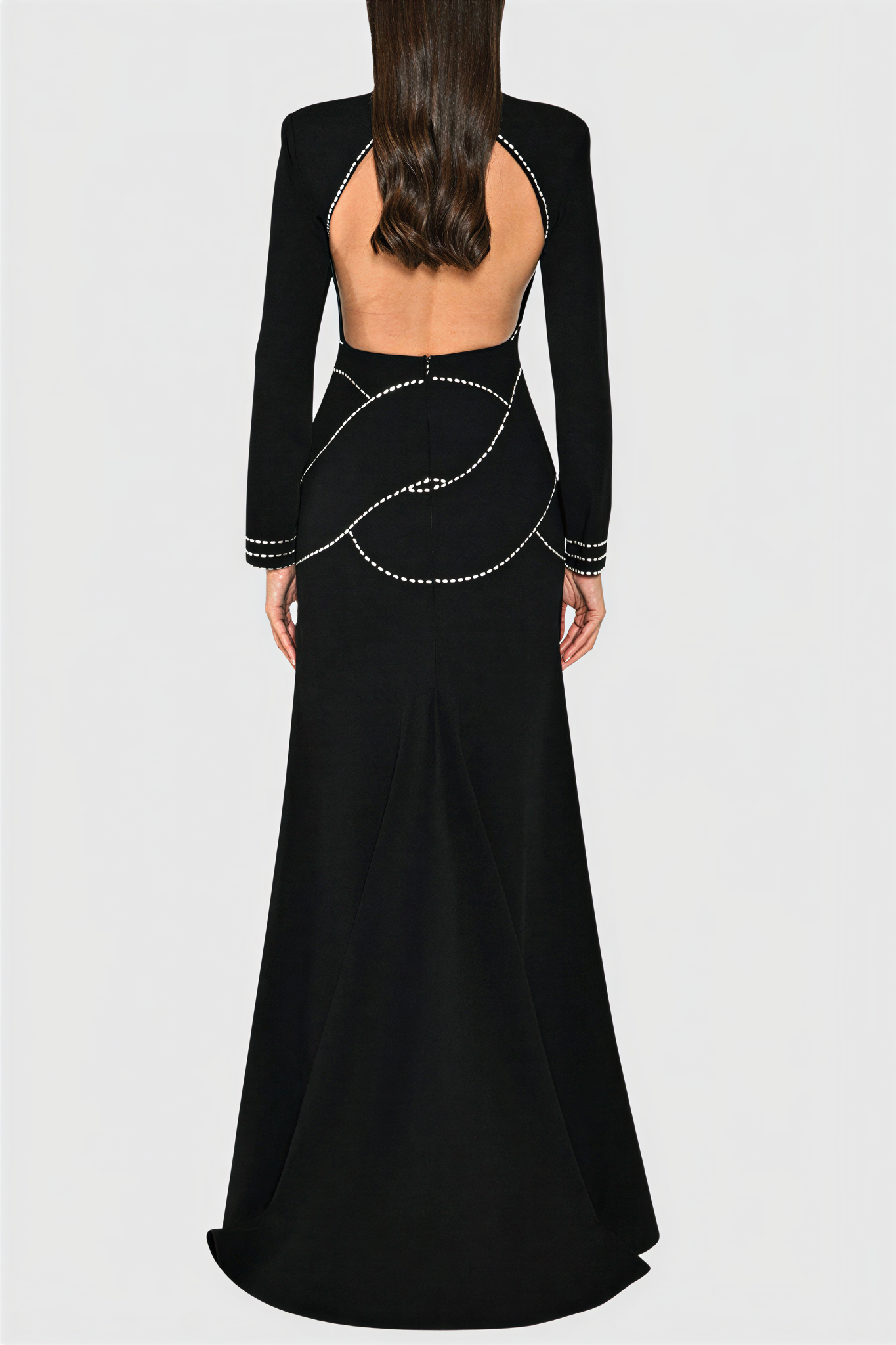 Rhinestone Cut-Out Backless Maxi Dress