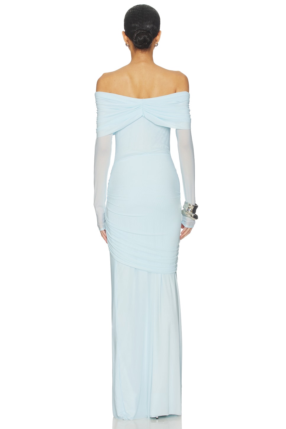 Off Shoulder Gathering Maxi Dress