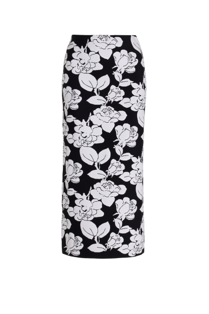 Floral Crop Cardigan & High Wasit Midi Skirt Set