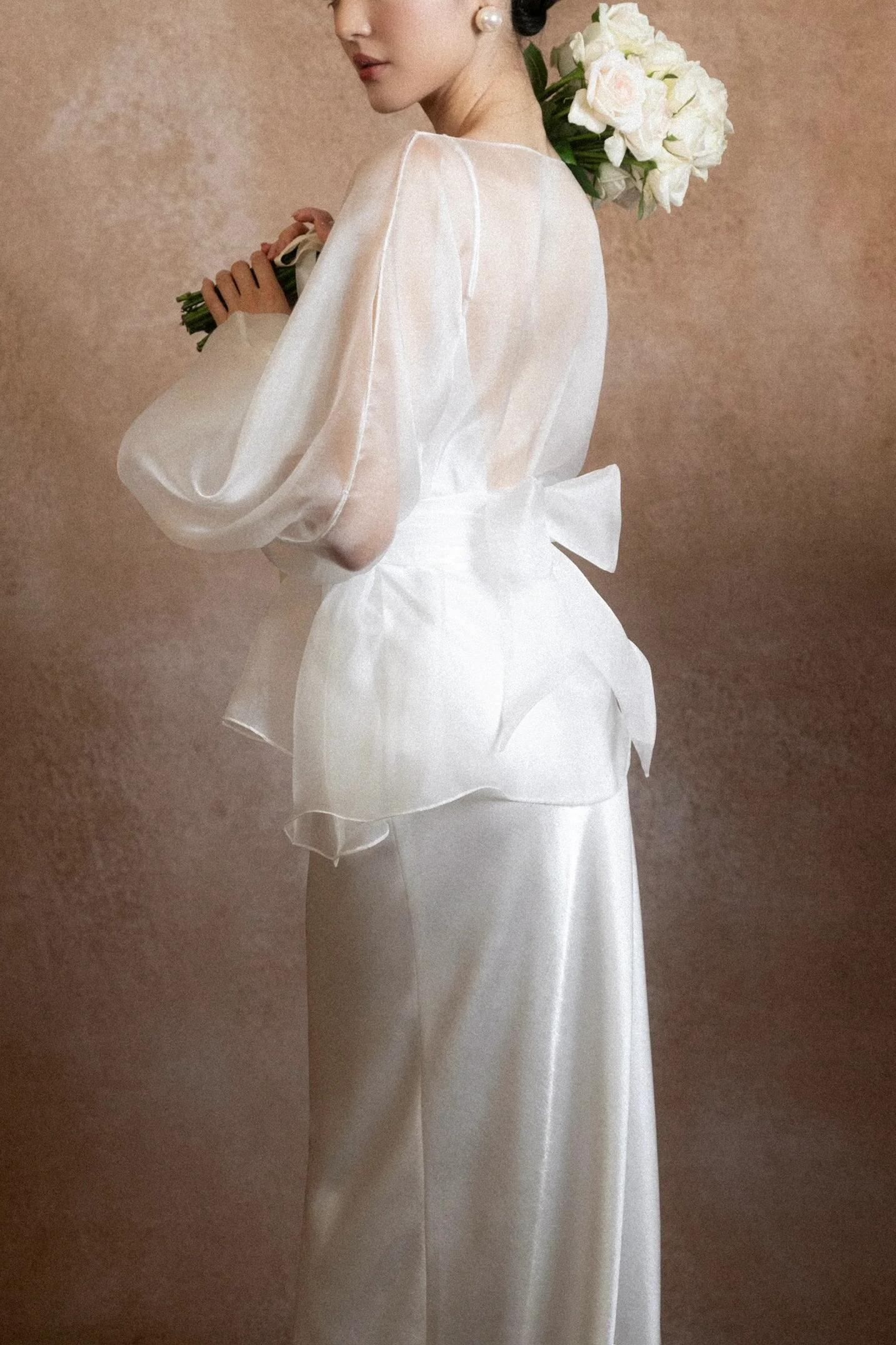 Boat Neck Lantern Sleeve Maxi Dress With Belt