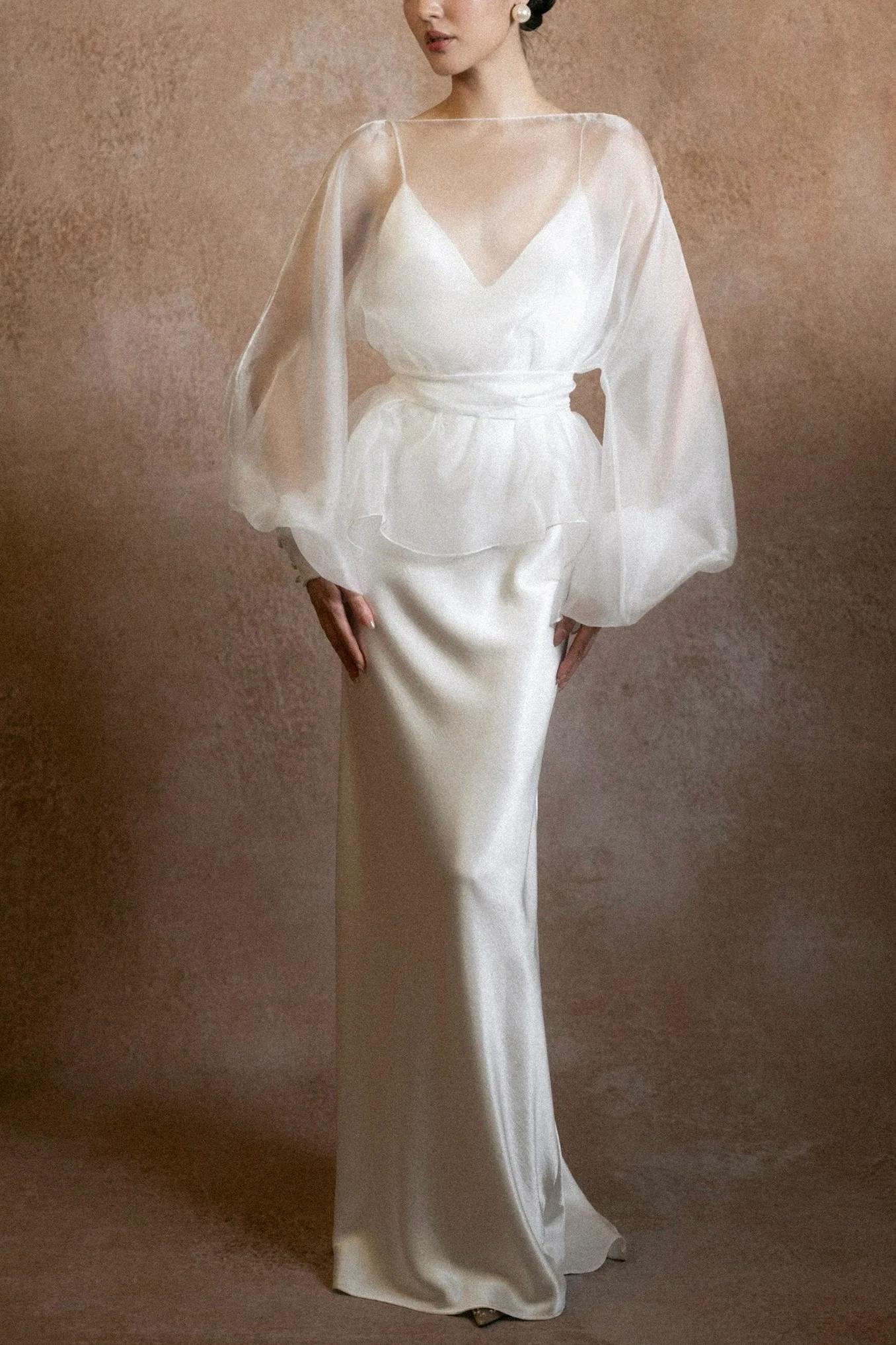 Boat Neck Lantern Sleeve Maxi Dress With Belt
