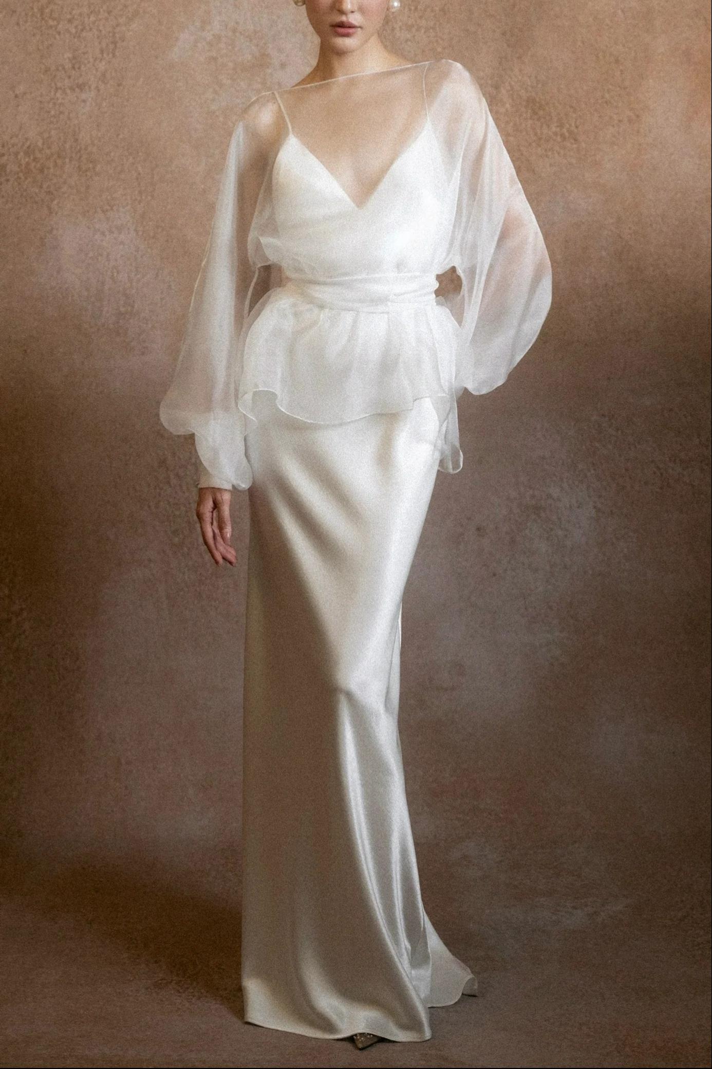 Boat Neck Lantern Sleeve Maxi Dress With Belt