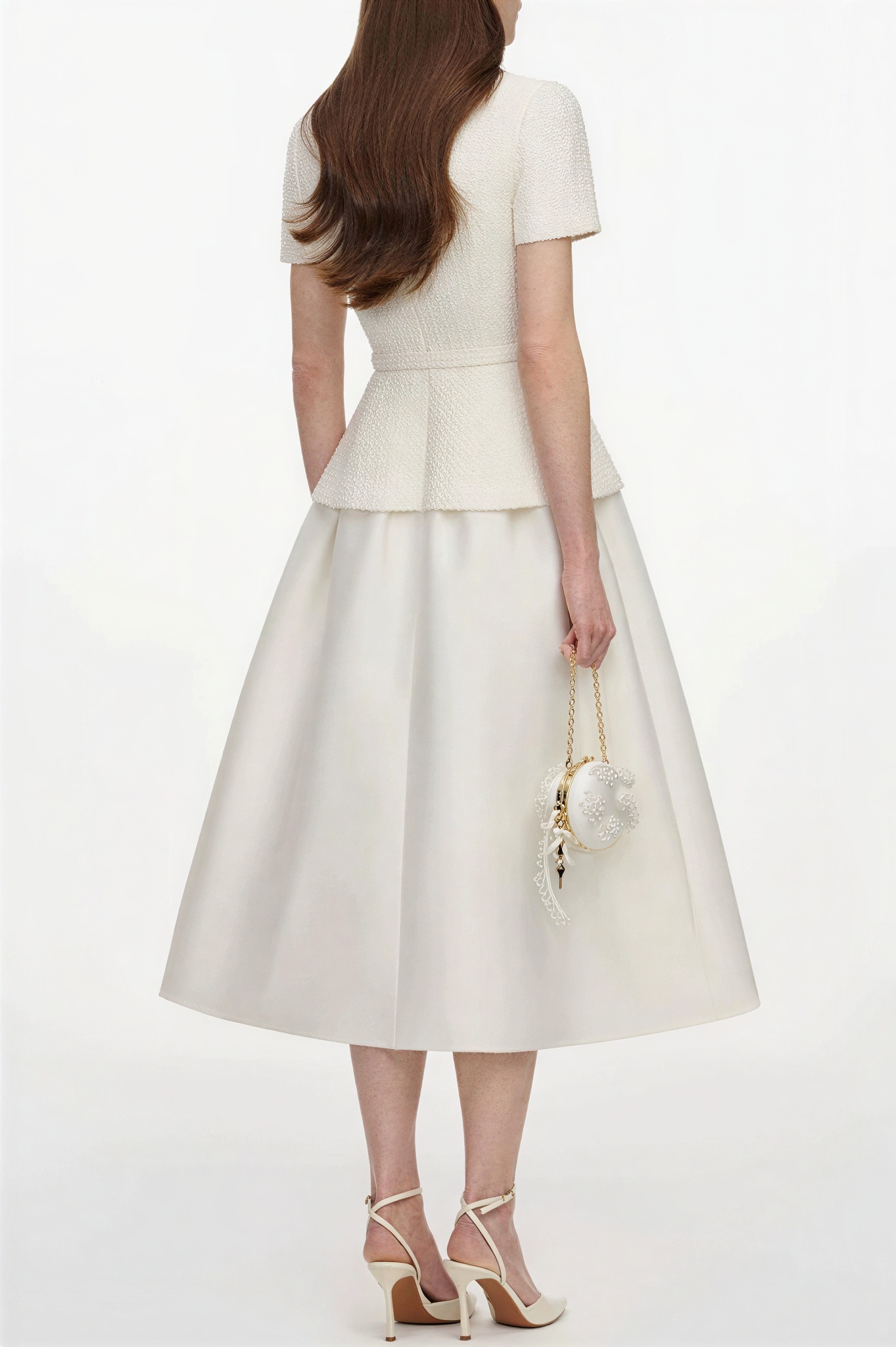 Lace Button Midi Dress With Belt