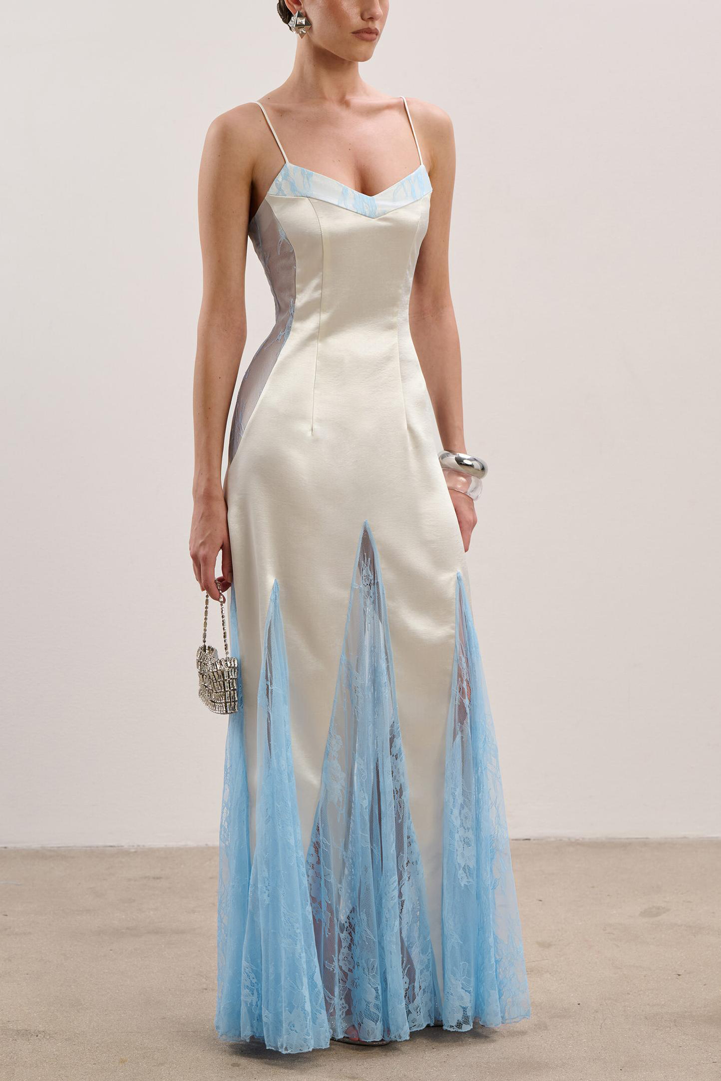 Slip Lace Splicing Maxi Dress