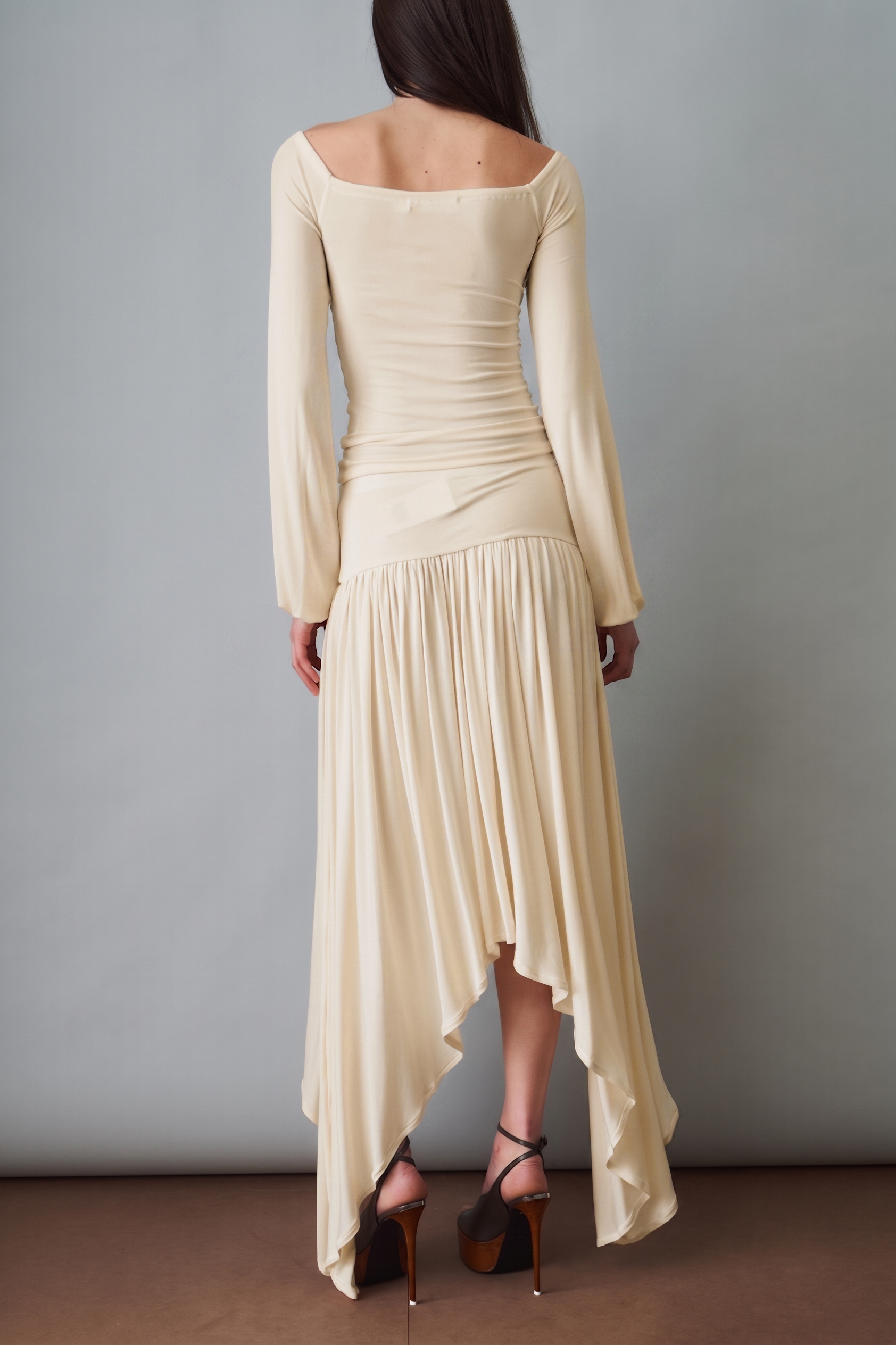 Off Shoulder Lace-Up Top & Mid Waist Midi Skirt Set