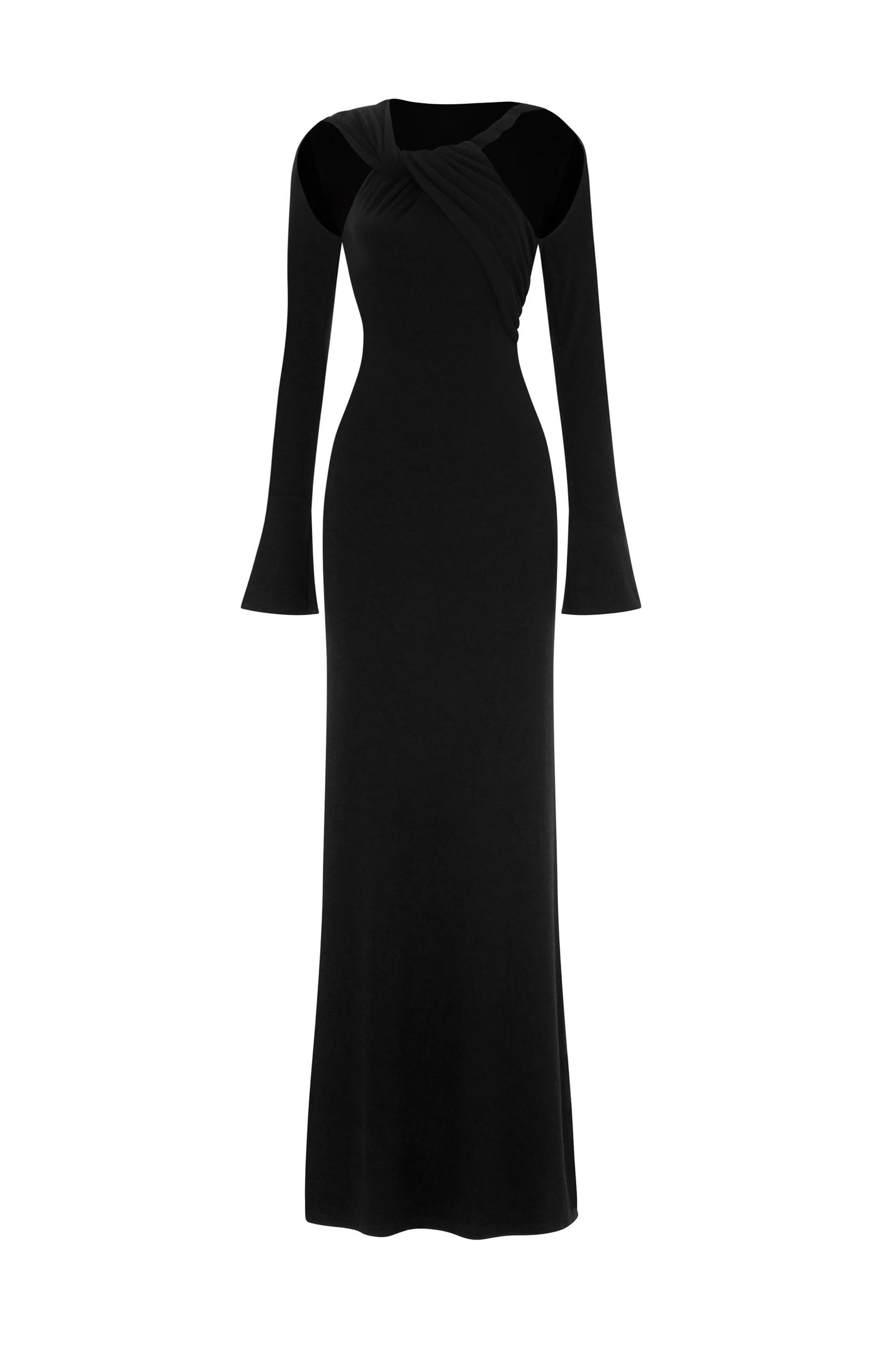 Jersey Solid Knotted Maxi Dress