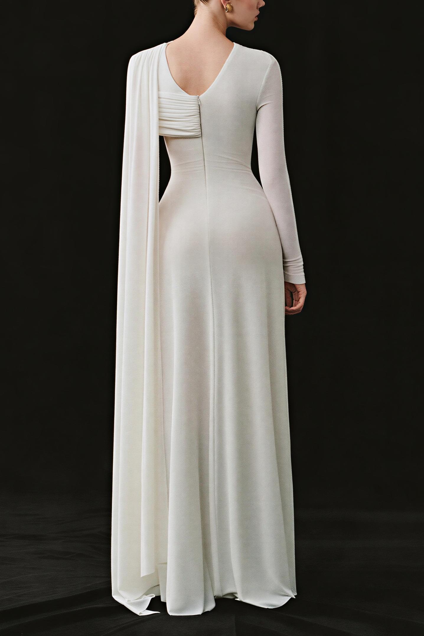 Twisted Gathering  Cape Maxi Dress