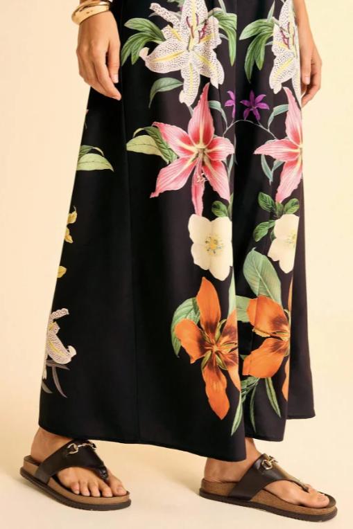 Floral Halter Neck Backless Midi Dress