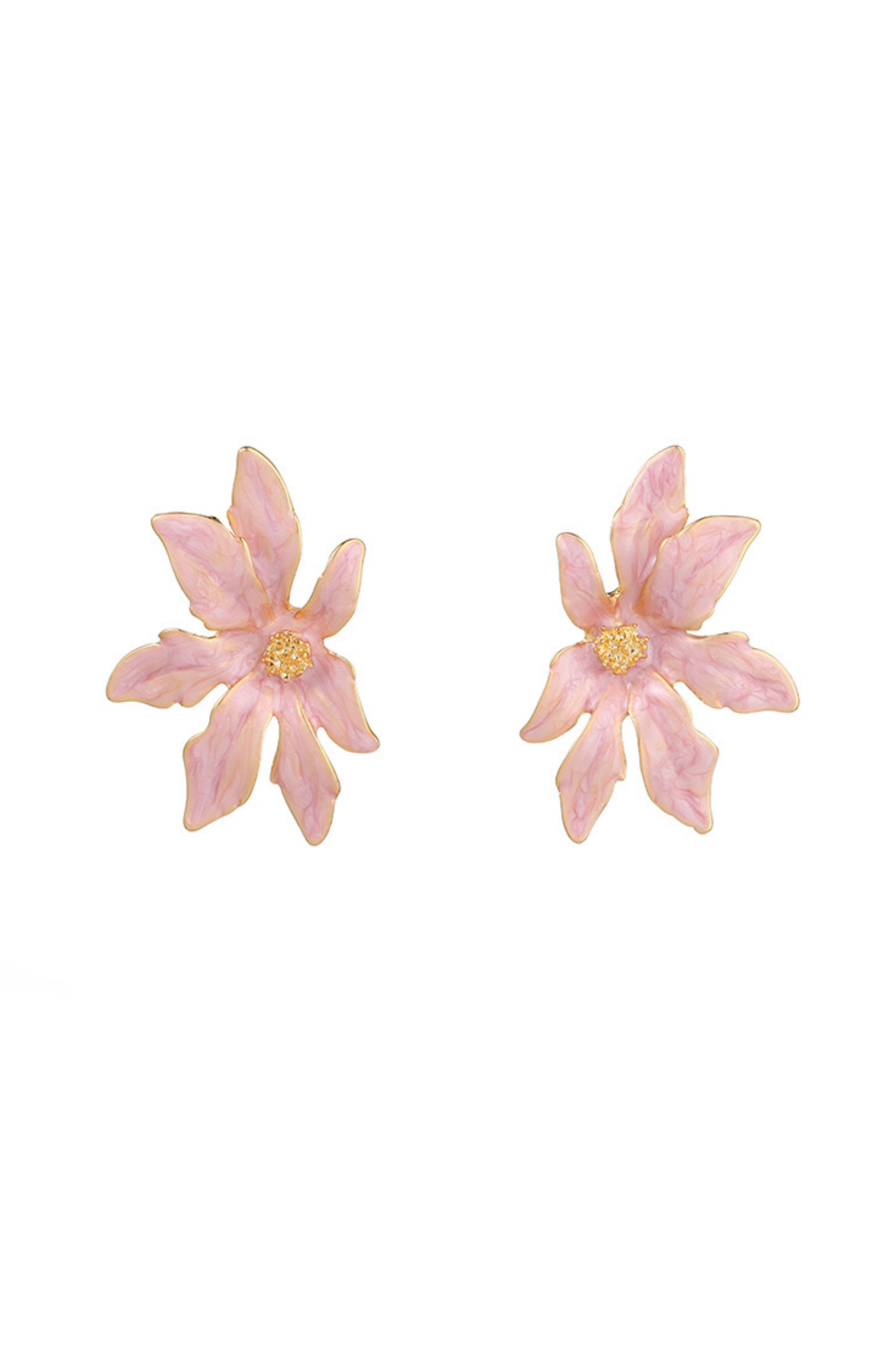 Floral Enamel Stud Earrings