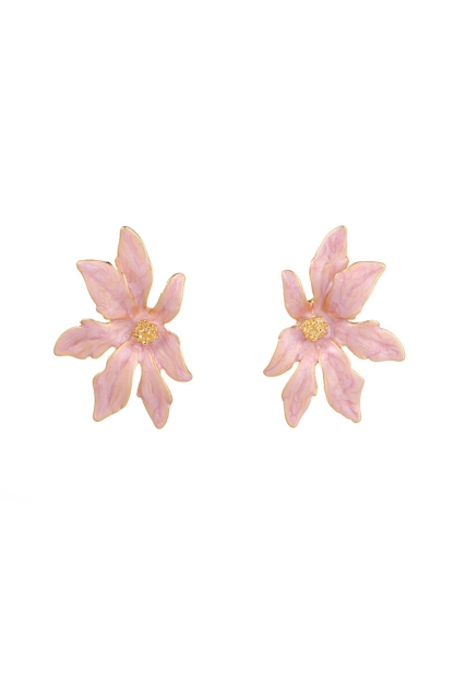 Floral Enamel Stud Earrings