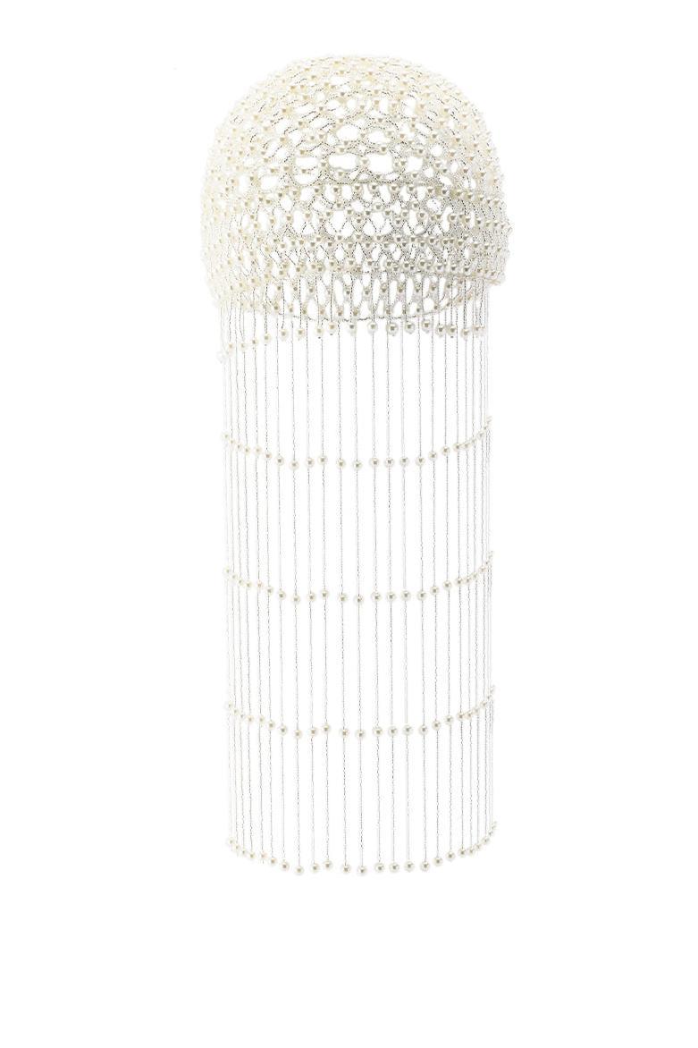 Faux Pearl Braided Tassel Hat