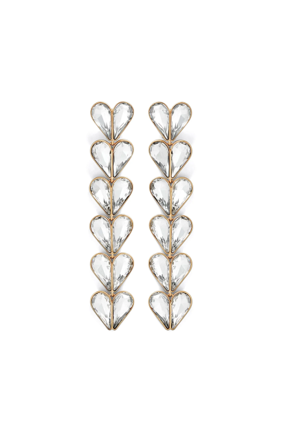 Heart Shape Rhinestone Drop Earrings