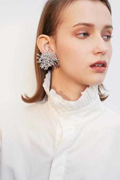 Crystal Cluster Statement Earrings