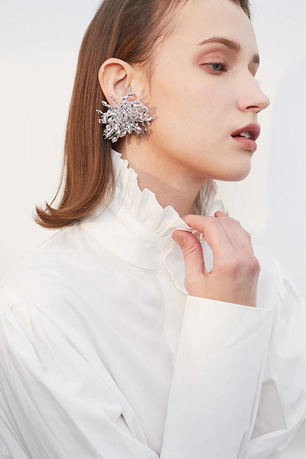 Crystal Cluster Statement Earrings