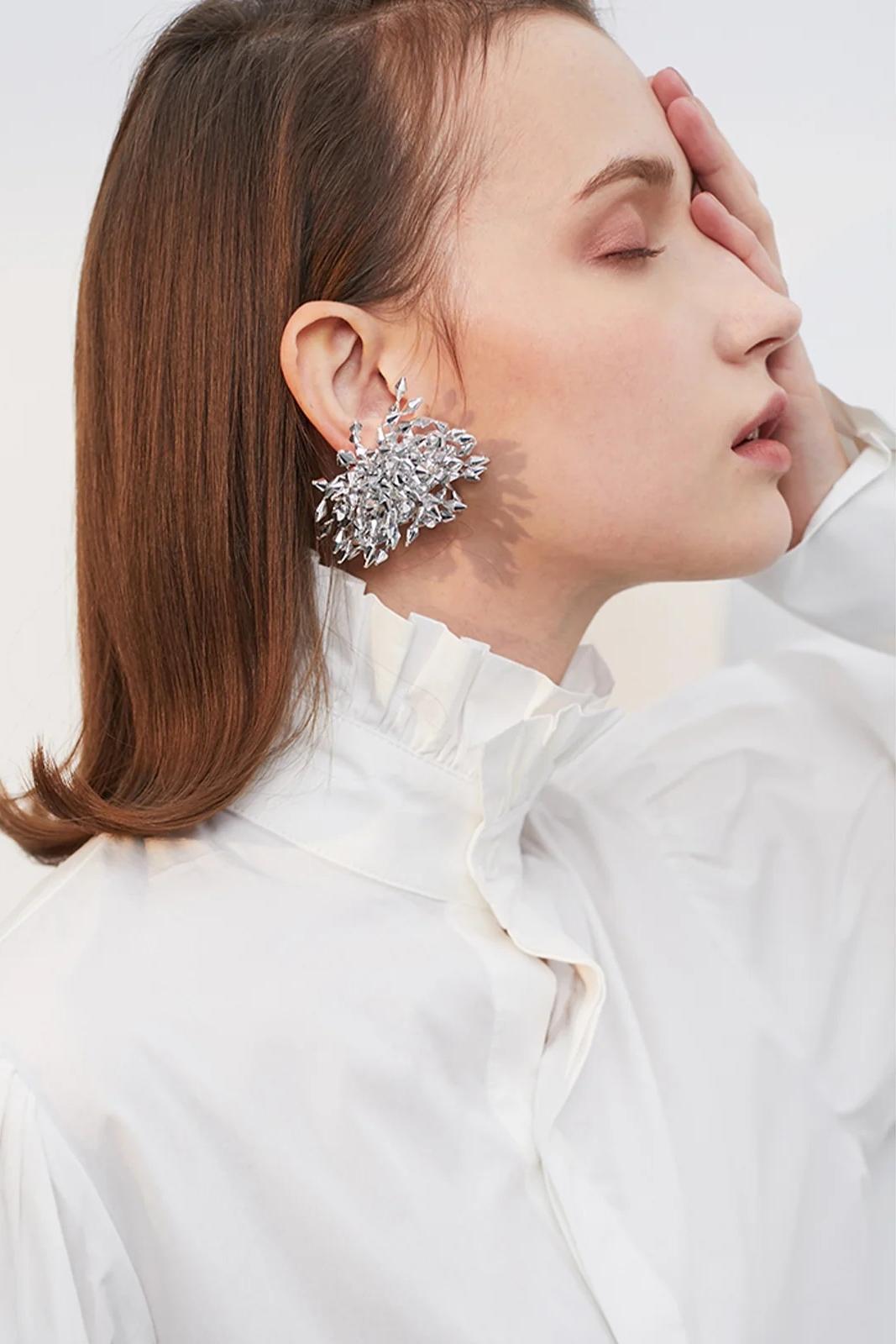 Crystal Cluster Statement Earrings
