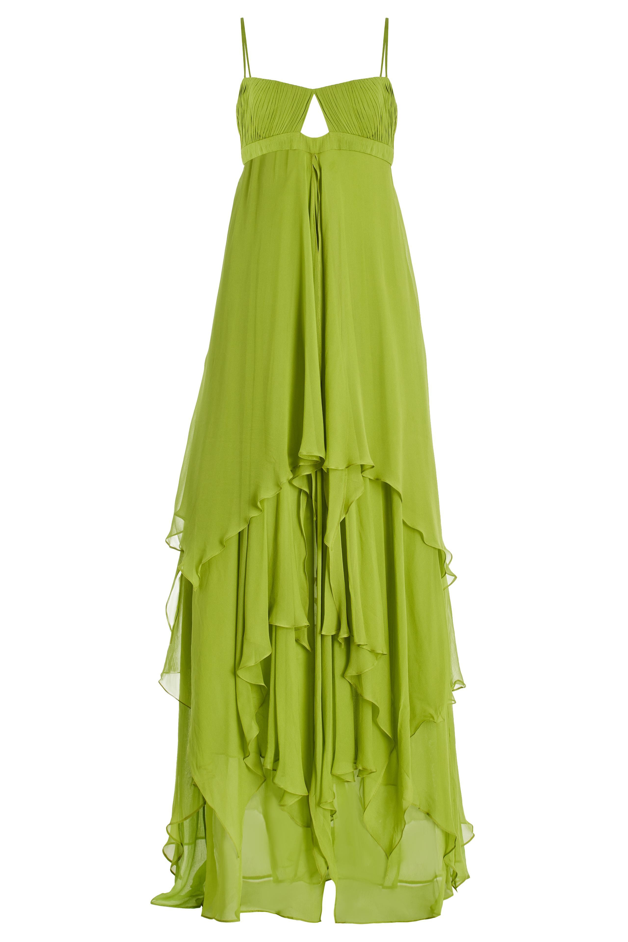 Maria Pleated Cut Out Maxi Dress In Green main image 1