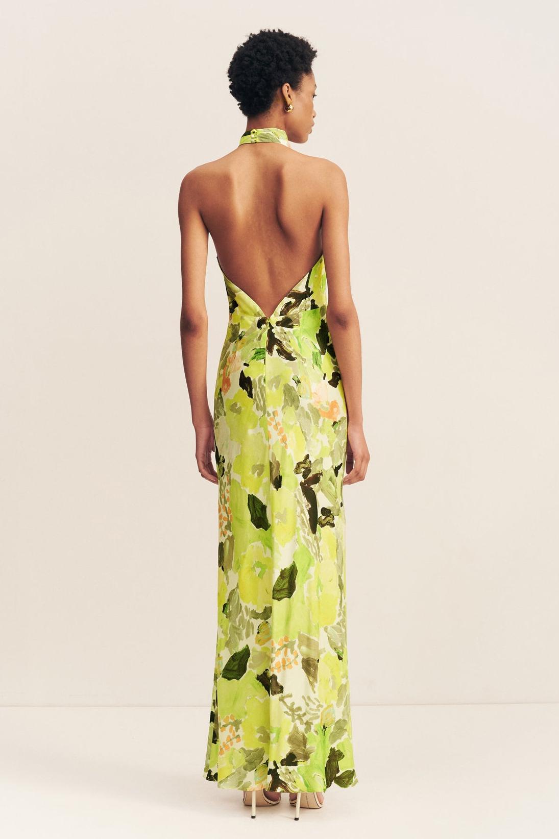 Floral Halter Neck Maxi Dress