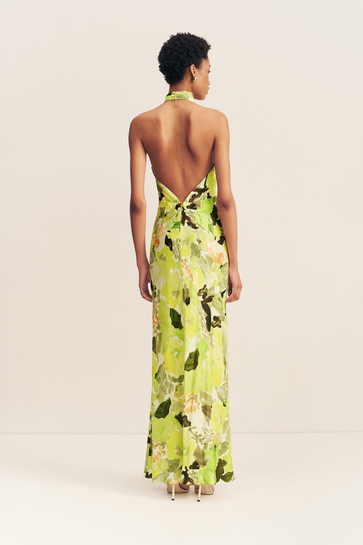 Floral Halter Neck Maxi Dress