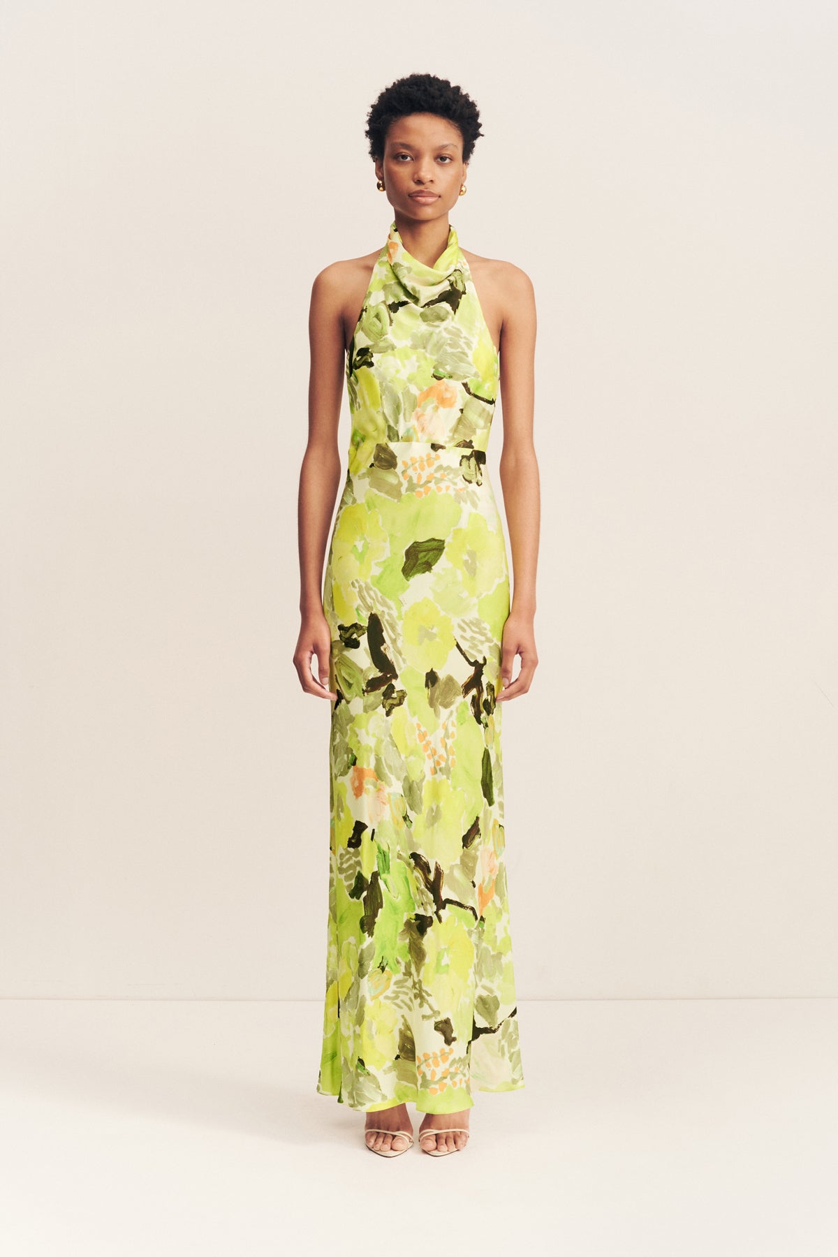 Floral Halter Neck Maxi Dress