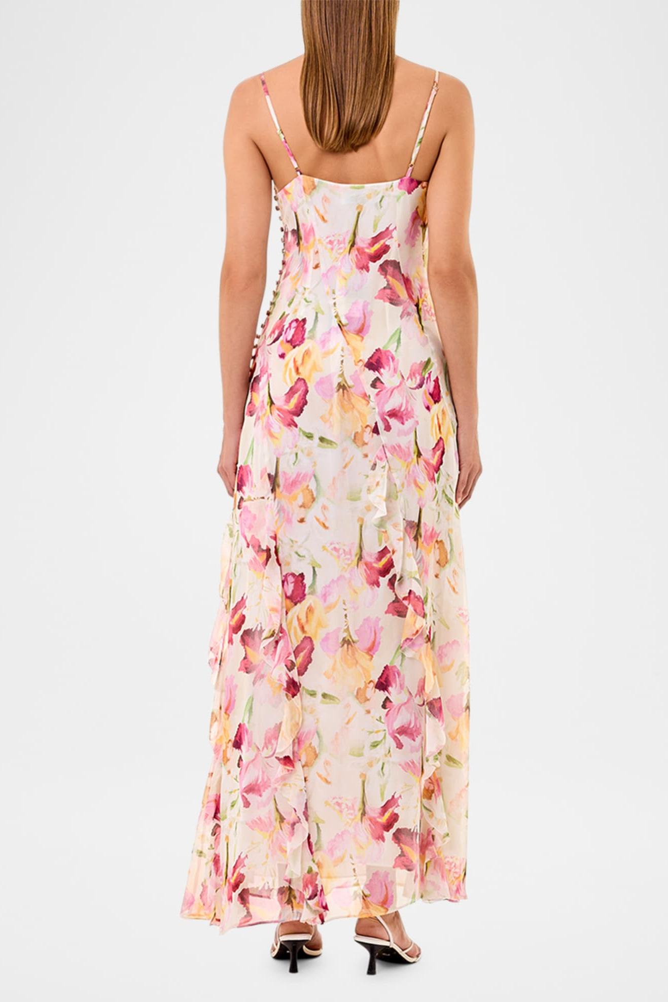 Floral Bottom Sleeveless Maxi Dress