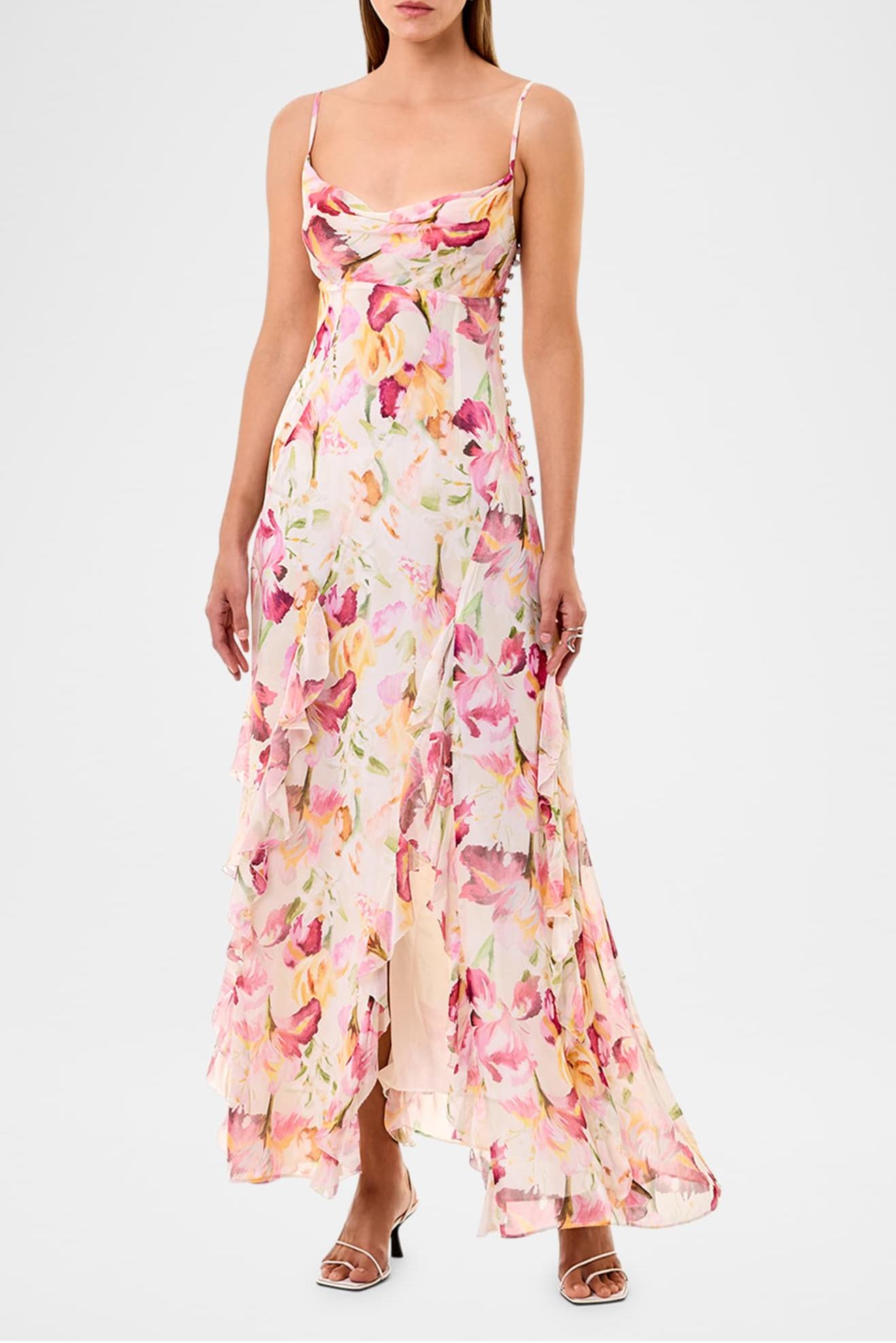 Floral Bottom Sleeveless Maxi Dress