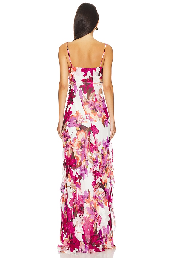 Floral  Ruffle Sleeveless Maxi Dress