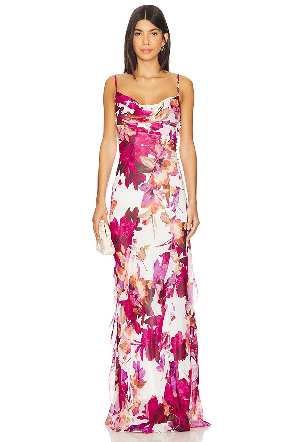 Floral  Ruffle Sleeveless Maxi Dress