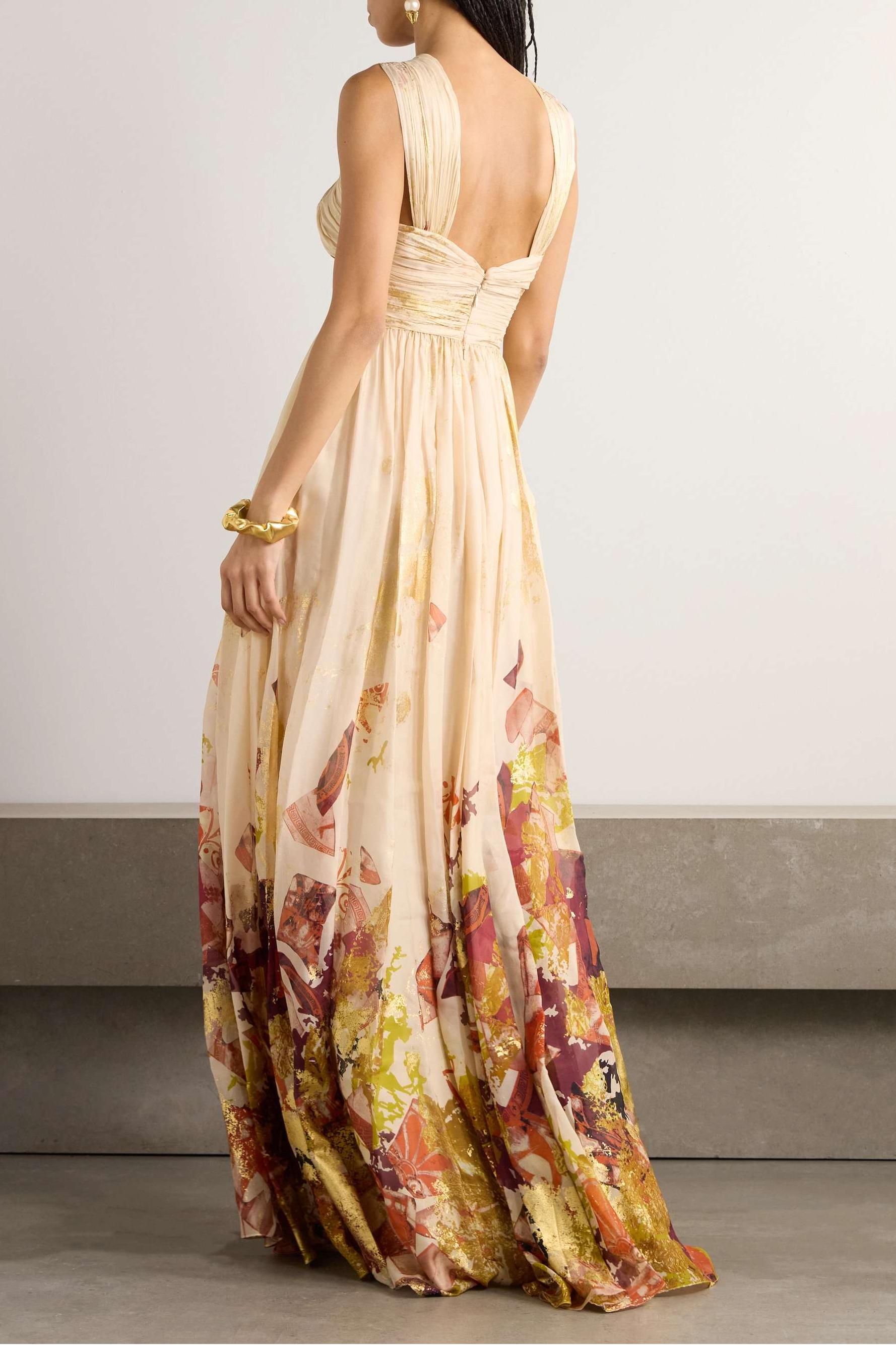 Floral Pleat Knotted Sleeveless Maxi Dress