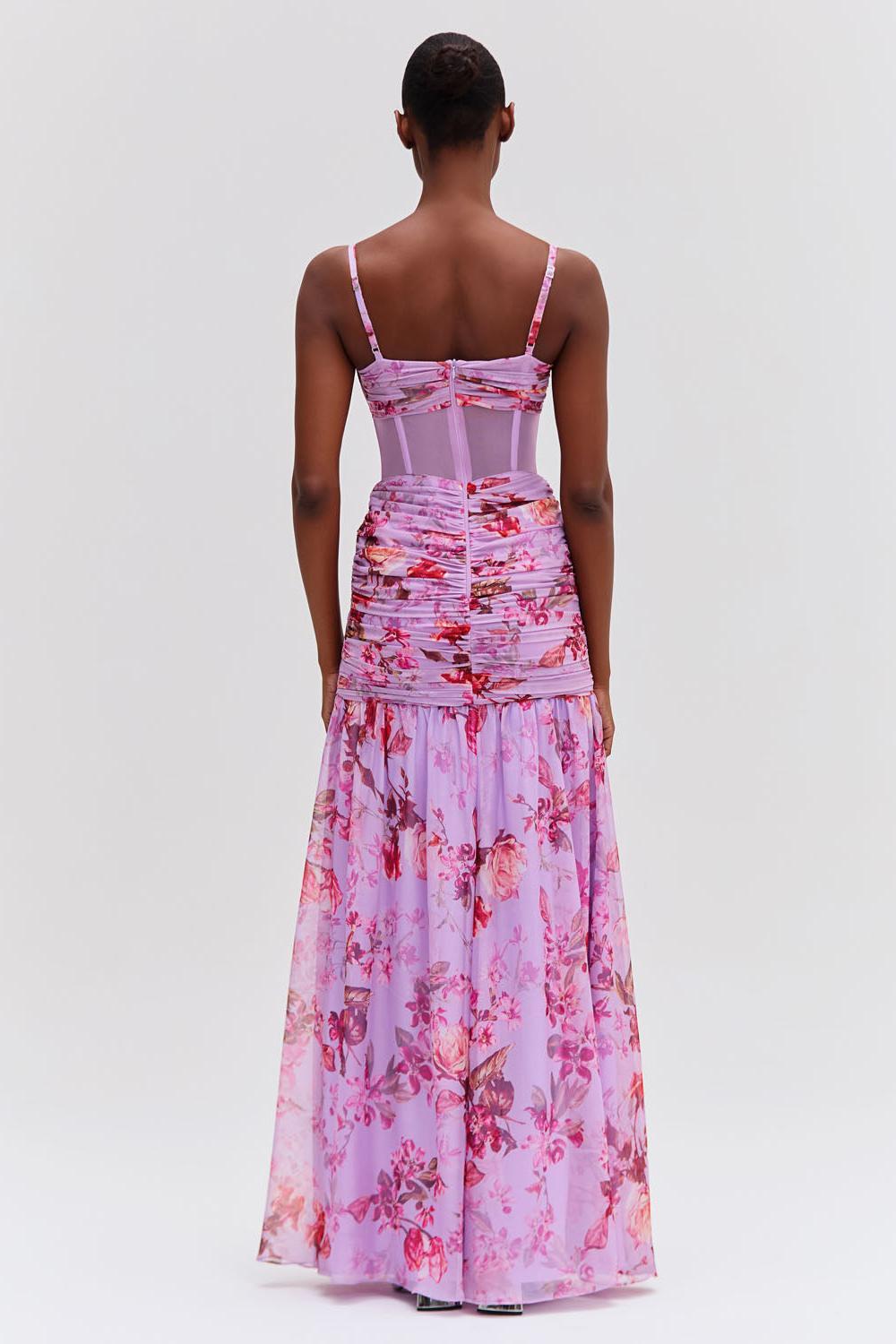 Lace Splicing Knotted Maxi Dress
