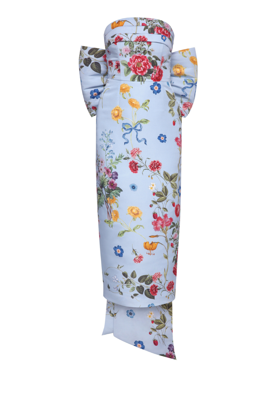 Bow Floral Off Shoulder Midi Dress