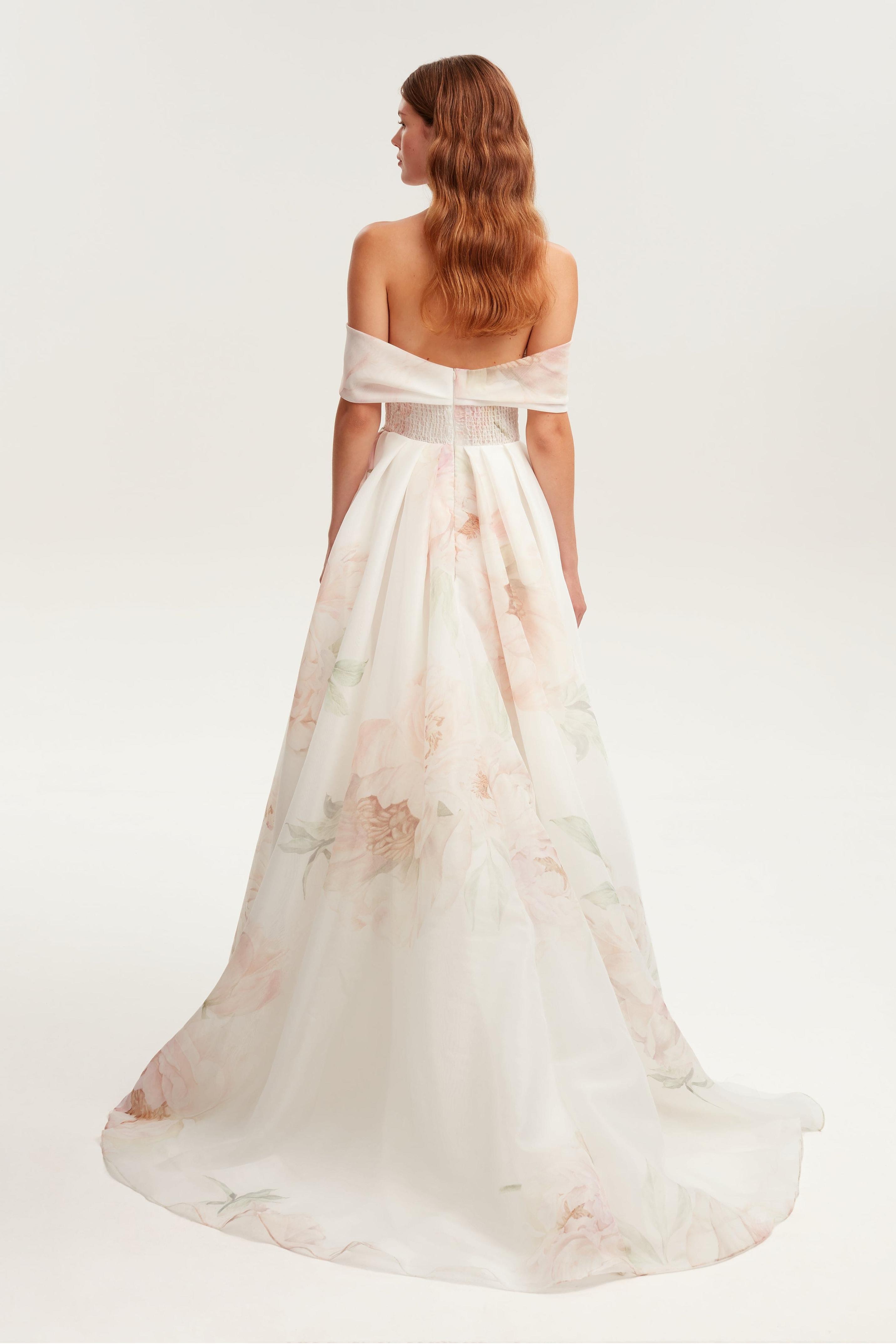 Floral Off-Shoulder Split Maxi Dress