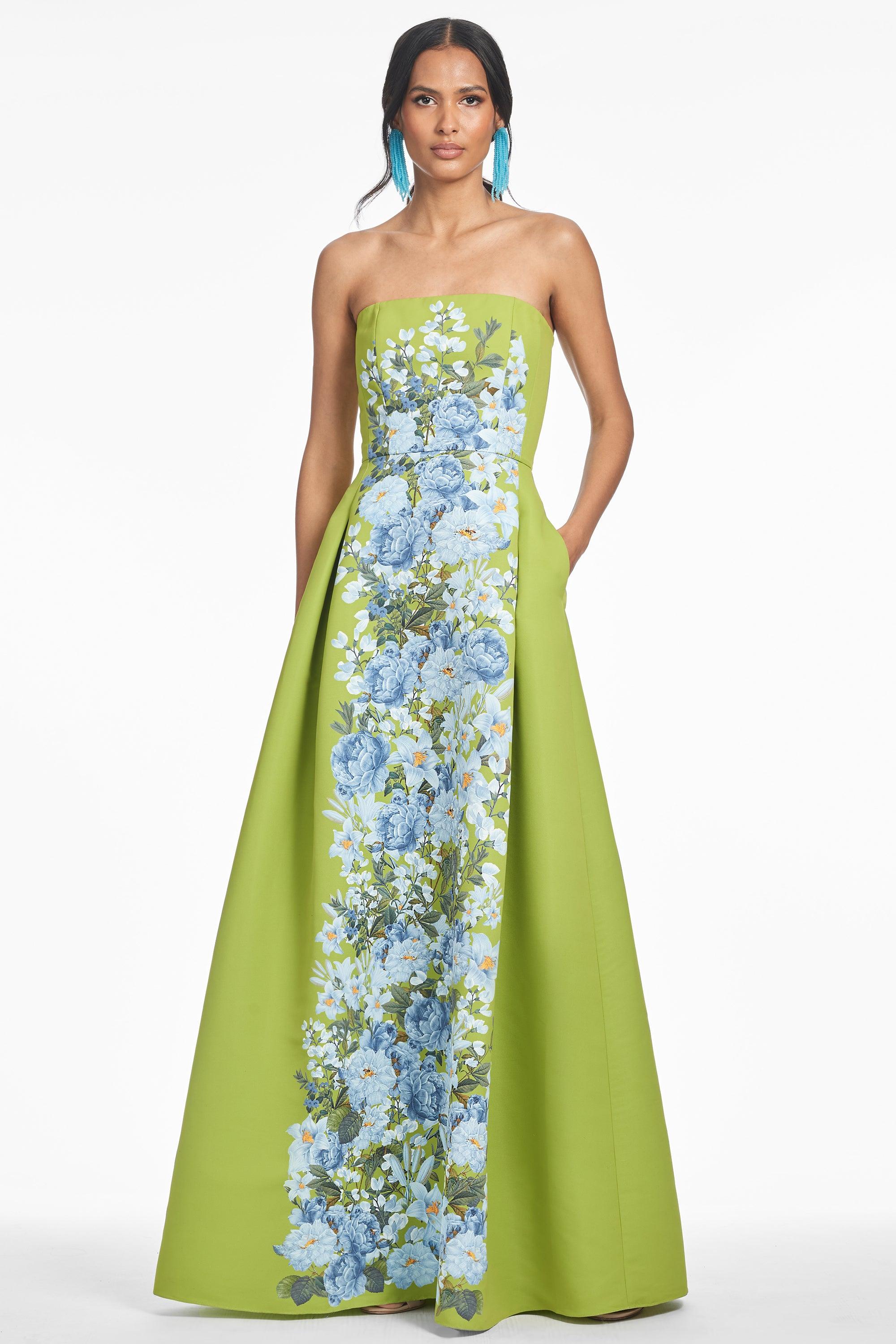 Floral Strapless Maxi Dress