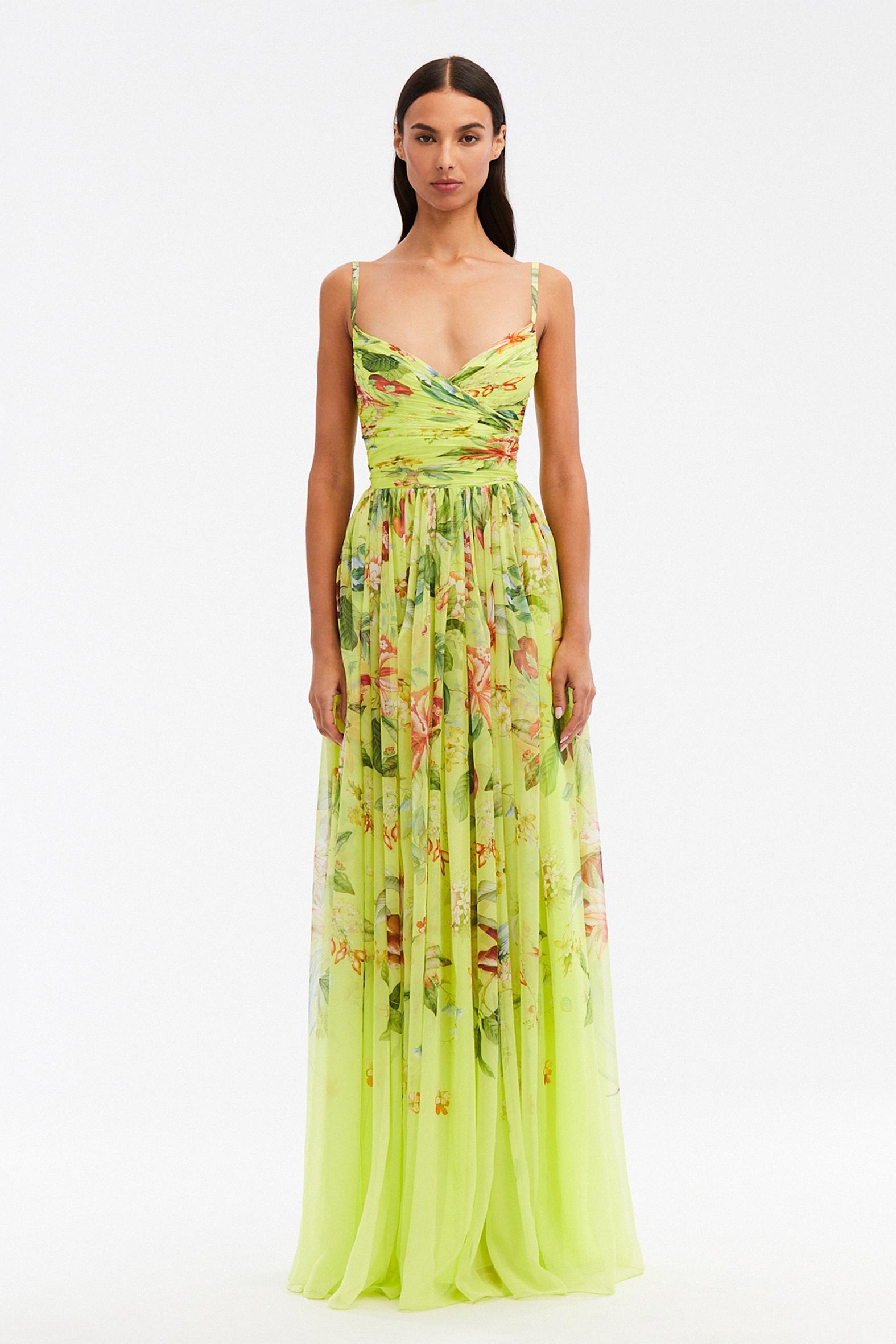 Chiffon Floral Sleeveless Maxi Dress
