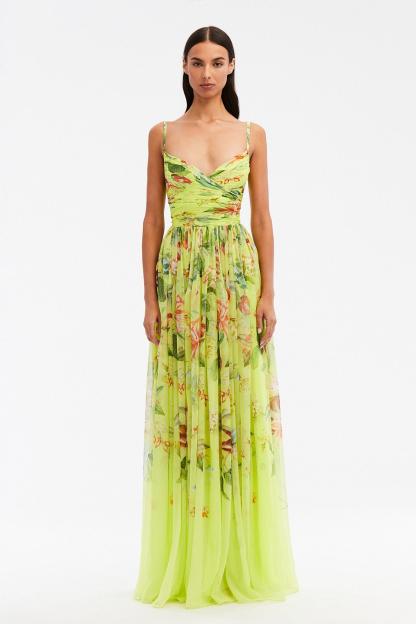 Chiffon Floral Sleeveless Maxi Dress