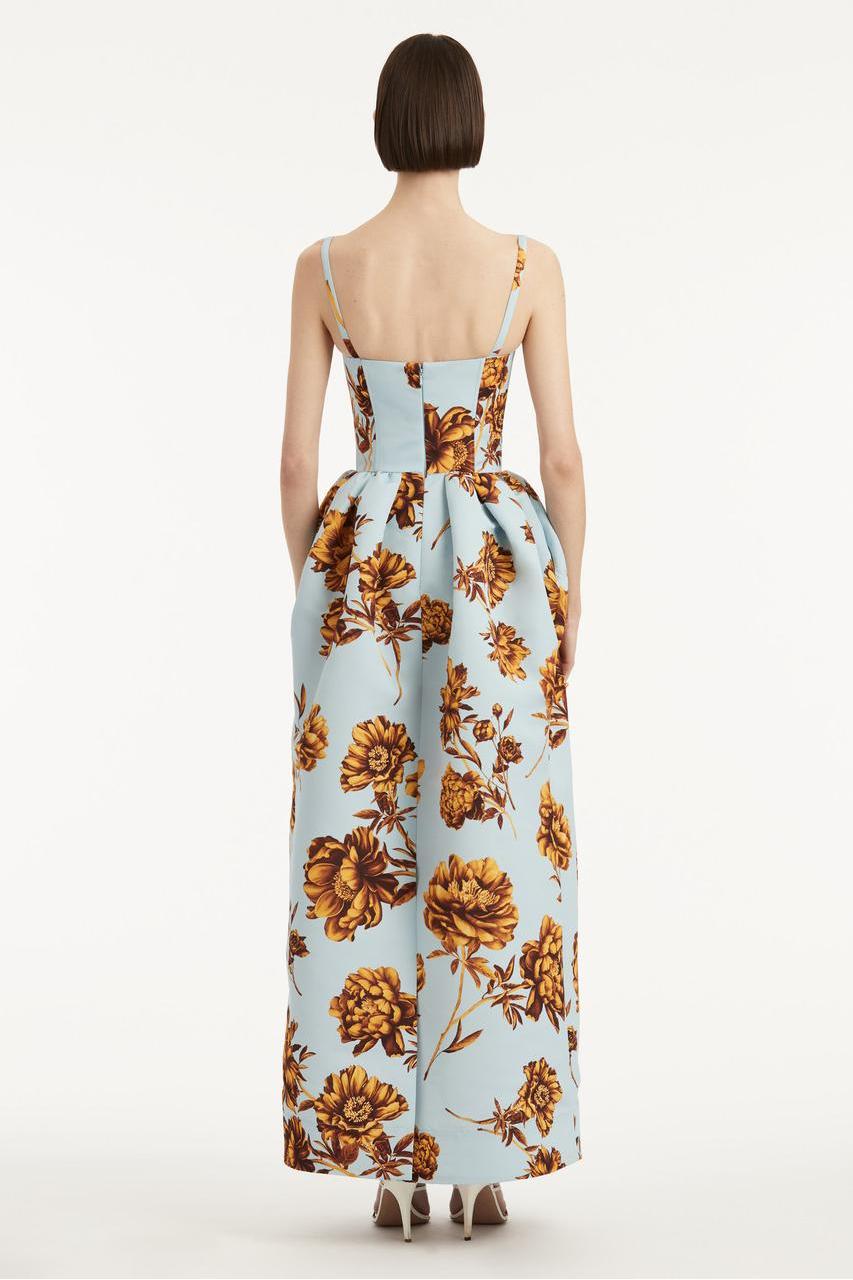 Floral Backless Sleeveless Midi Dress