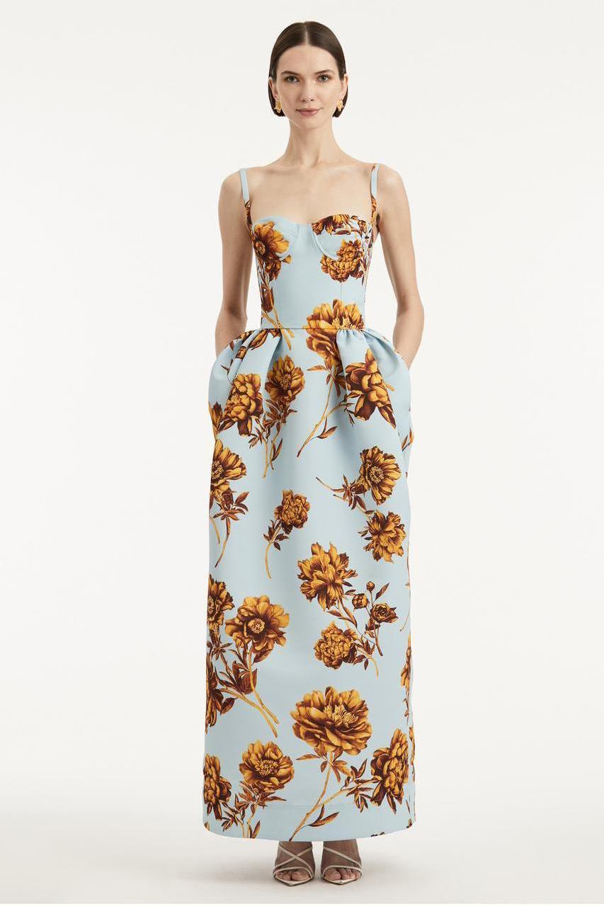 Floral Backless Sleeveless Midi Dress