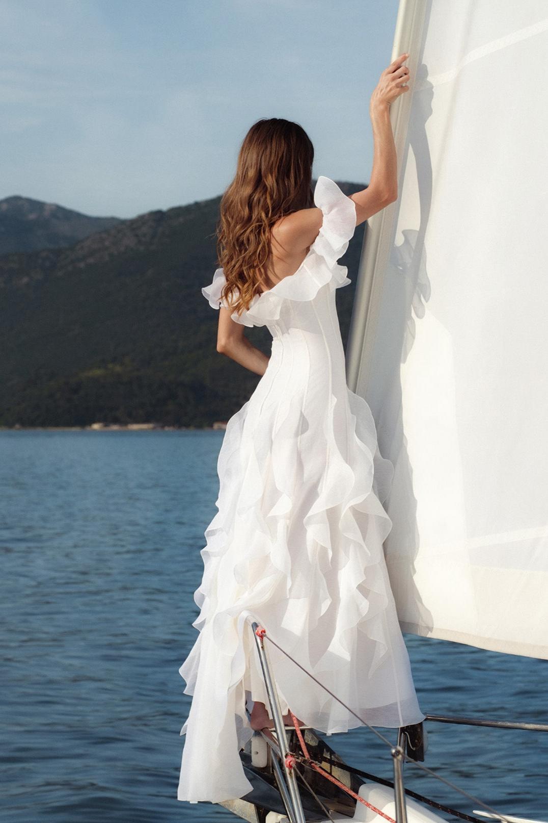 Floral Frill Off-Shoulder Maxi Dress