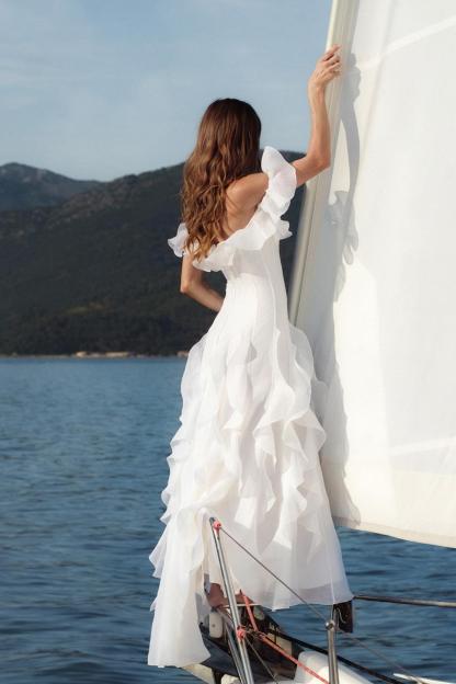 Floral Frill Off-Shoulder Maxi Dress