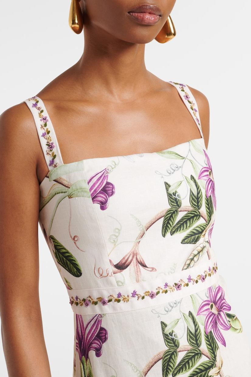 Embroidered Floral Slip Maxi Dress