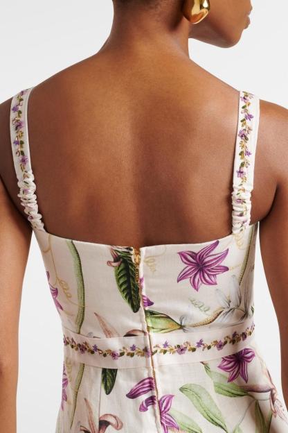 Embroidered Floral Slip Maxi Dress