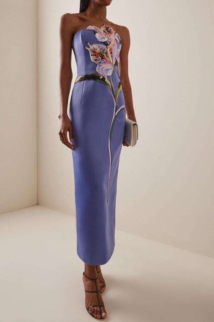 Embroidered Off-Shoulder Midi Dress – JardinVue