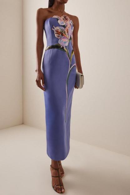 Embroidered Off-Shoulder Midi Dress