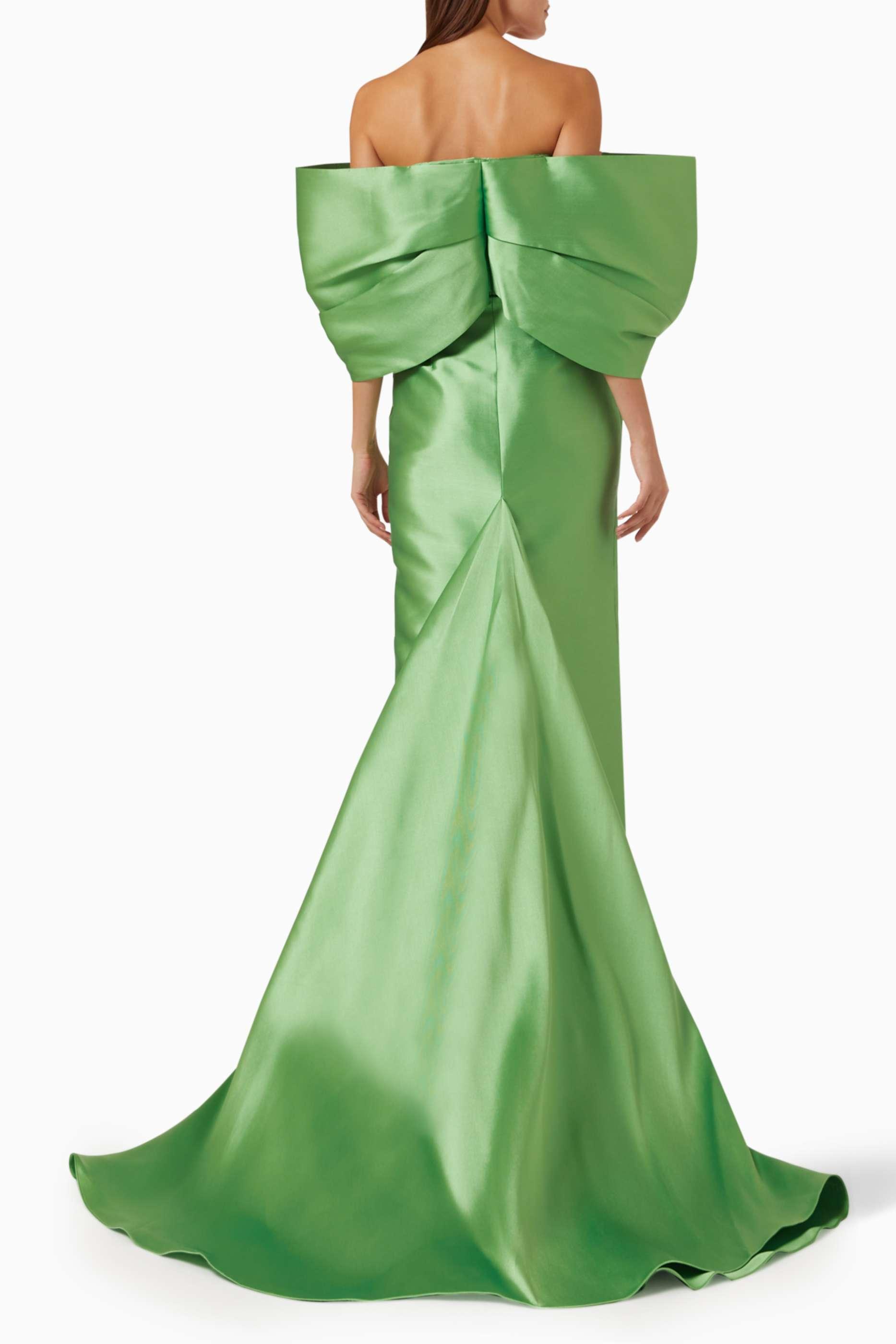 Satin Solid Off Shoulder Maxi Dress