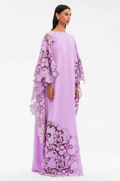 Lace Splicing Round Neck Maxi Dress