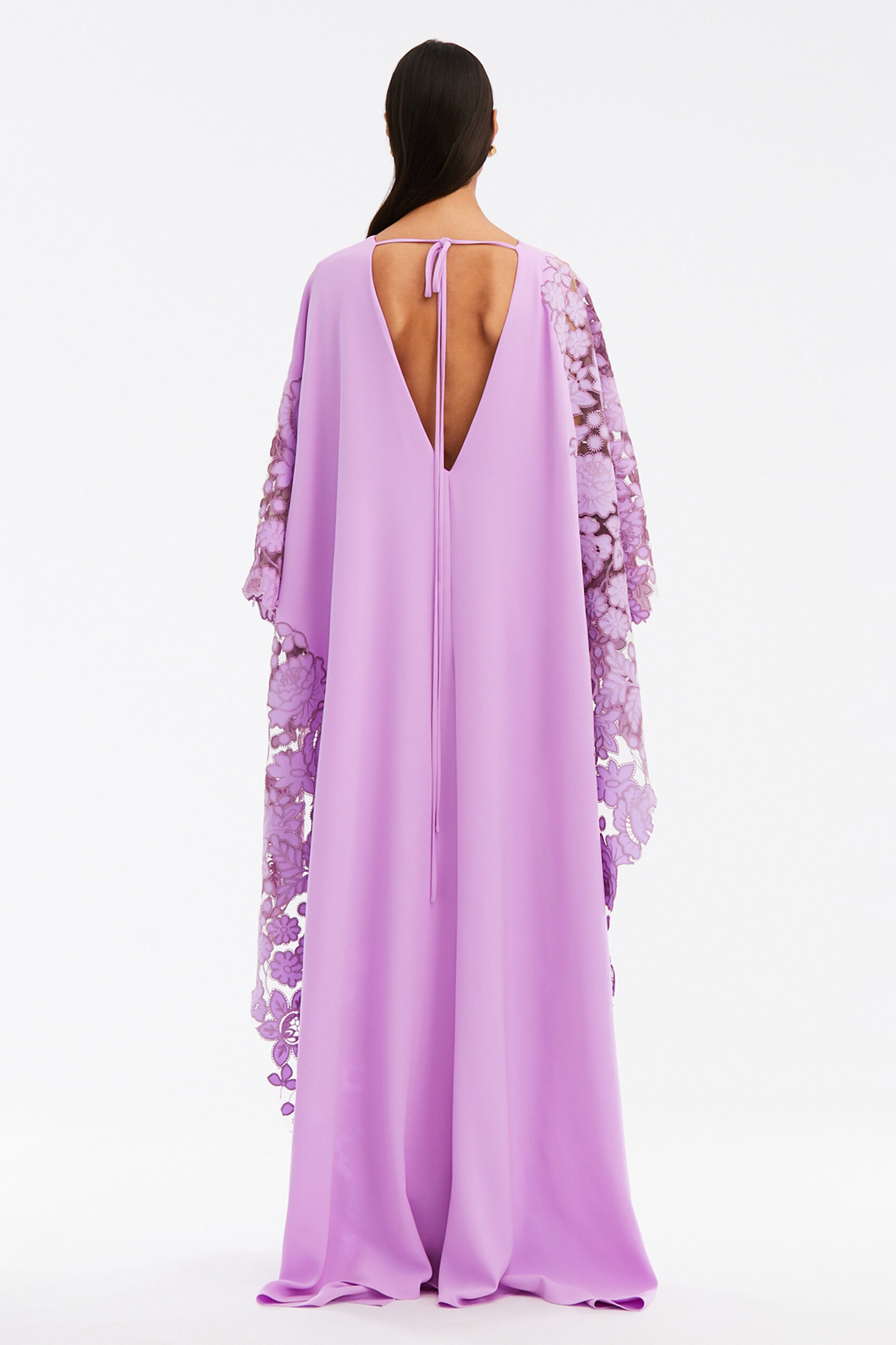 Lace Splicing Round Neck Maxi Dress